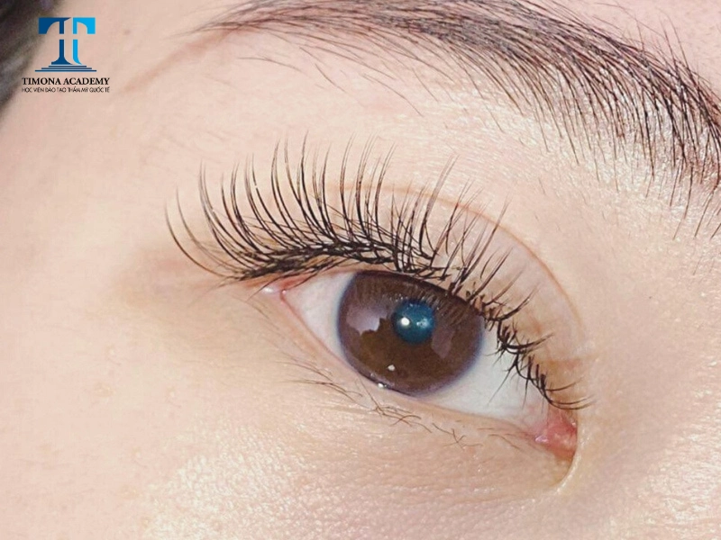 Khách hàng được hướng dẫn chăm sóc sau nối mi classic