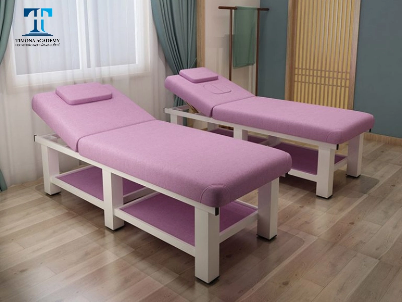 Mẫu giường phun xăm màu hồng 
