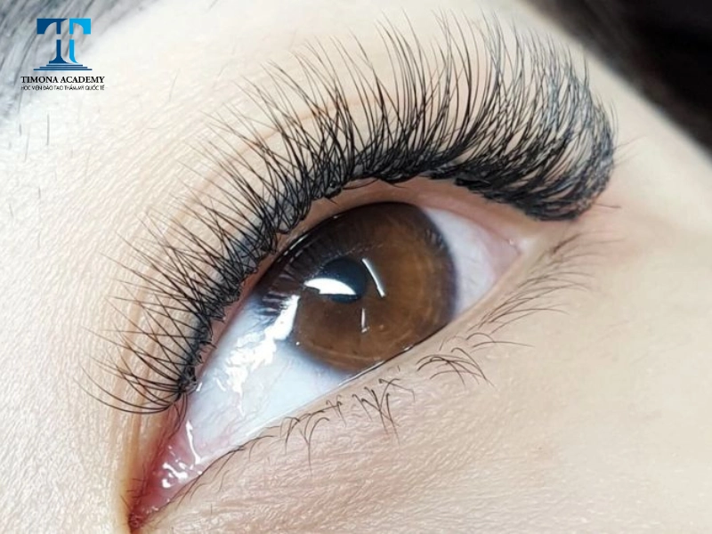 Nối mi số 10 được lựa chọn khá phổ biến khi thực hiện kiểu mi volume