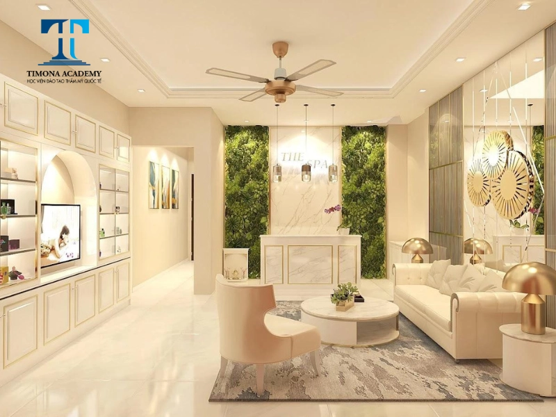 Phòng khách spa luxury thường là màu trung tính