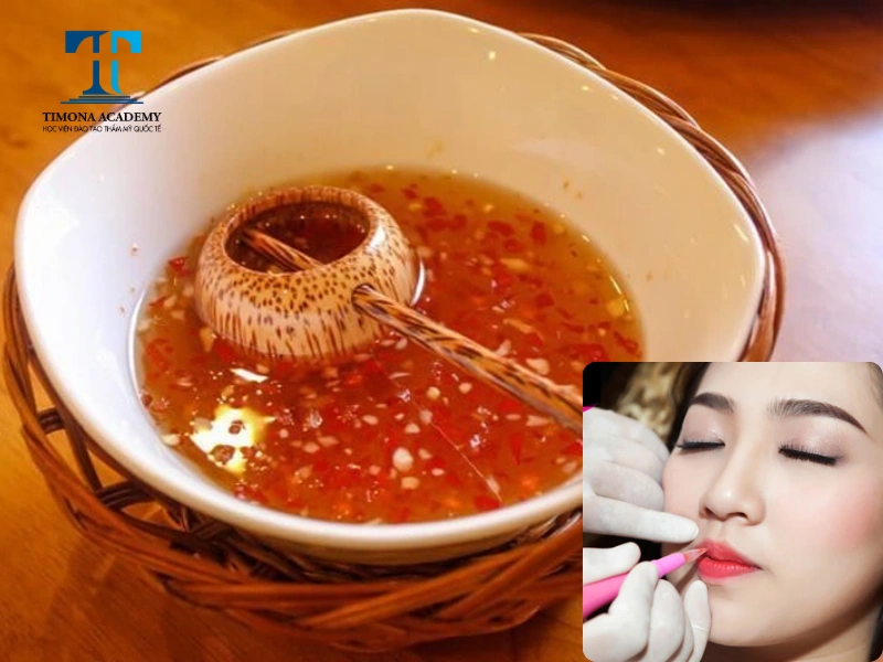 Sau xăm môi không nên ăn nước mắm
