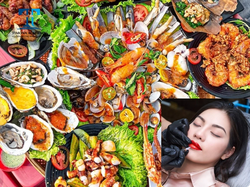Hải sản là thực phẩm không nên ăn sau khi xăm môi
