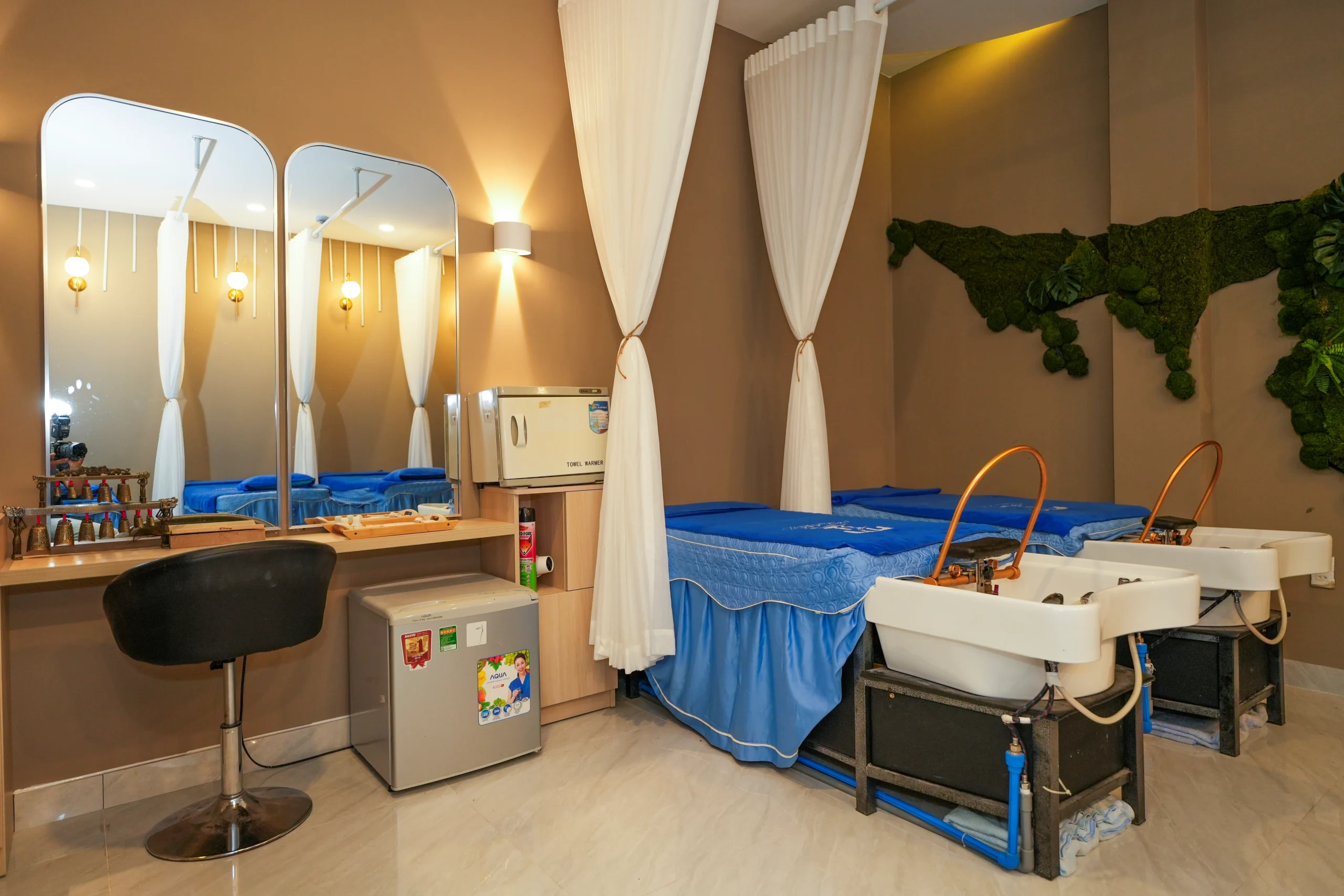 Phòng học thực hành Massage gội đầu dưỡng sinh - Trải nghiệm thư giãn đẳng cấp