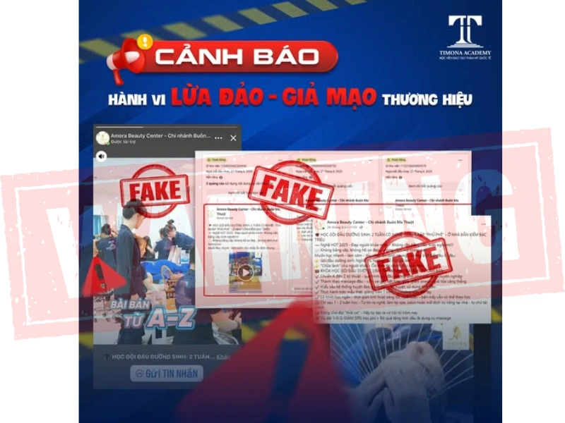 Cảnh báo giả mạo thương hiệu Timona Academy
