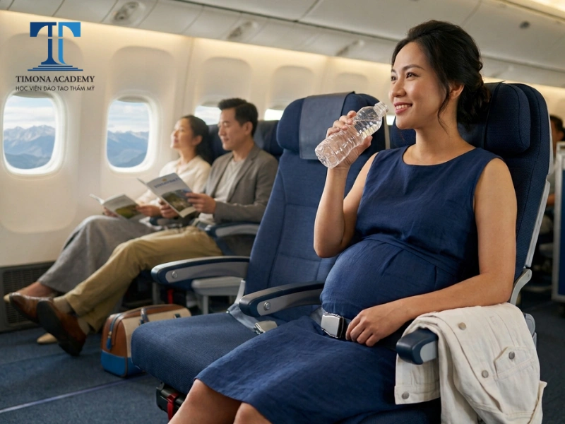 Mẹo giảm khó chịu cho bà bầu khi đi máy bay