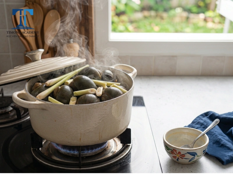 Cách chế biến ốc an toàn cho bà bầu - nấu chín kỹ