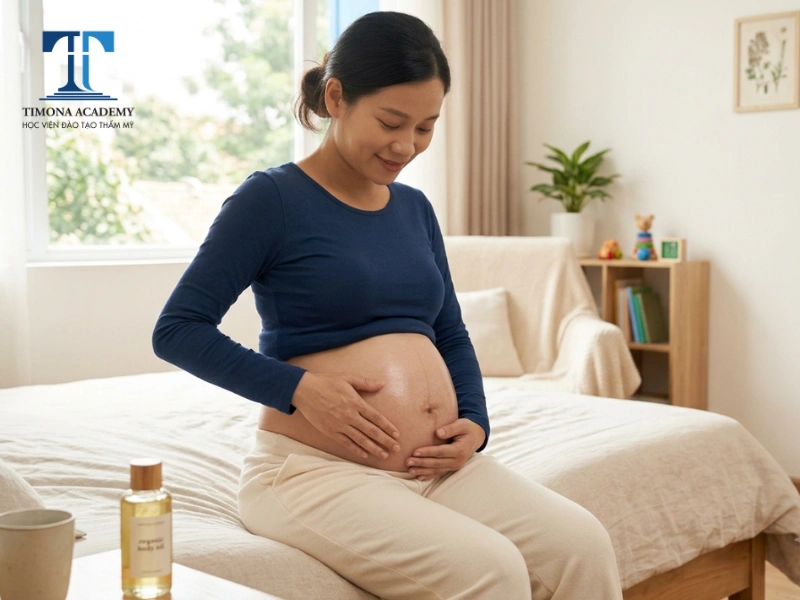 Cách chăm sóc da giảm rạn khi mang thai