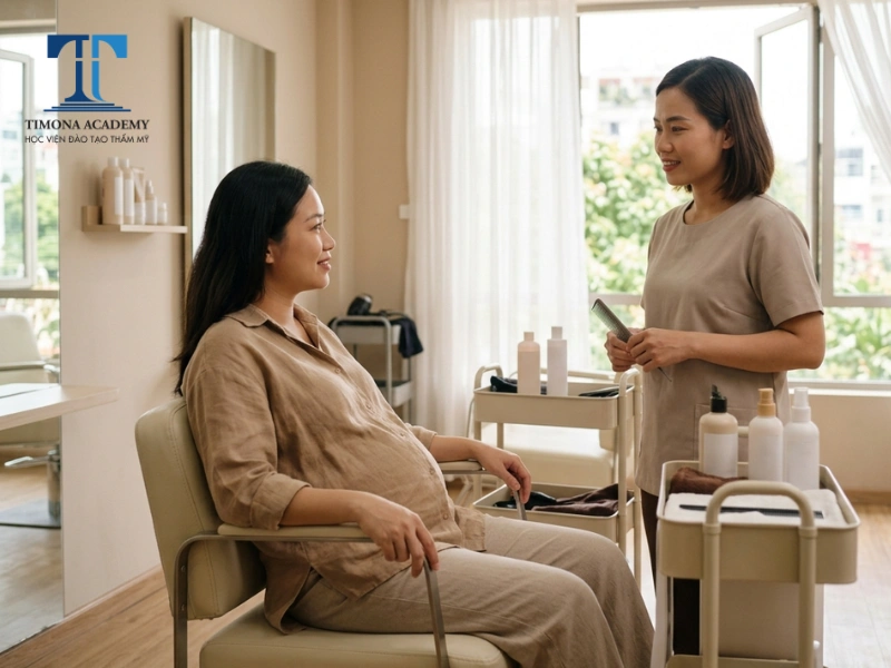 Lưu ý khi làm tóc an toàn cho bà bầu